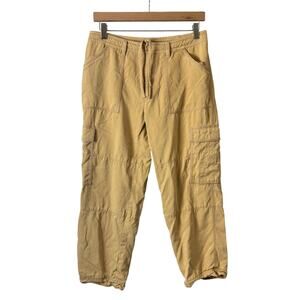 Vintage Silk Harem Pants Cargo Bohemian Hippie 29" Waist Mustard Lightweight